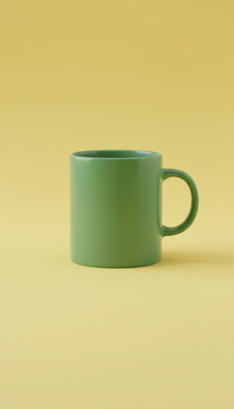 Bottlebrush green ceramic mug