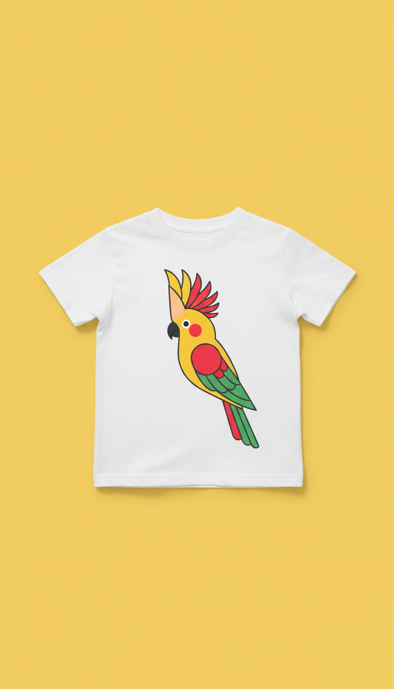 Kids' cockatoo illustration shirt