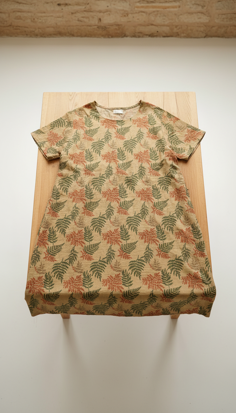 Ladies bush fern cotton dress
